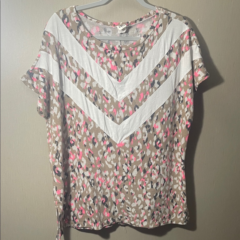 Sew in love boutique Women's Multicolor Patterned color block chevron Top large